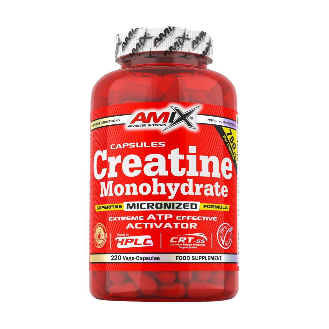 Креатин моногідрат Amix Nutrition Creatine Monohydrate 750 мг, 220 вегетаріанських капсул