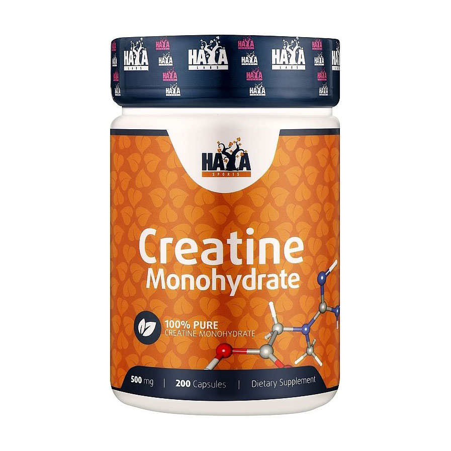Креатин моногідрат Haya Labs Creatine Monohydrate, 500 мг, 200 капсул