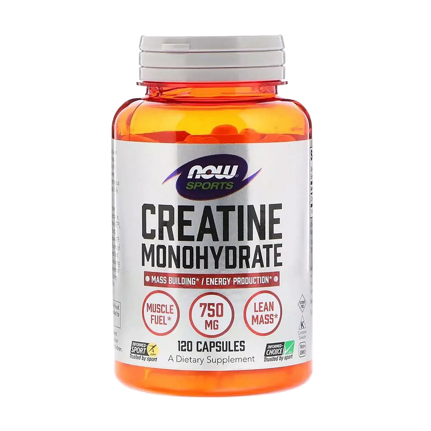 Моногідрат креатину NOW Foods Creatine Monohydrate 750 мг, 120 капсул